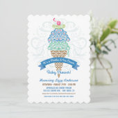 Pickles en Ice Cream Boy Baby shower Invitation Kaart (Staand voorkant)