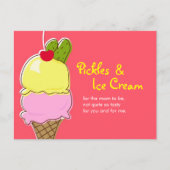 Pickles en Ice Cream Briefkaart Uitnodigingen (Voorkant)