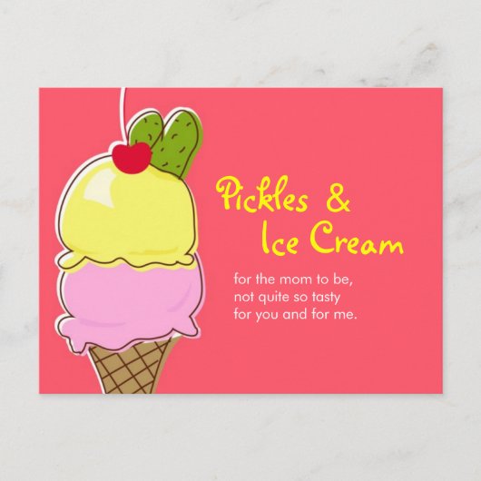 Pickles en Ice Cream Briefkaart Uitnodigingen (Voorkant)