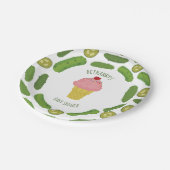 Pickles en Ice Cream Girl Baby shower Papieren Bordje (Gekanteld)
