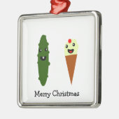 Pickles en Ice Cream Merry Kerstmis Metalen Ornament (Links)