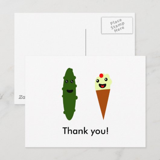 Pickles en ijs: dank je wel! briefkaart (Voorkant / Achterkant)