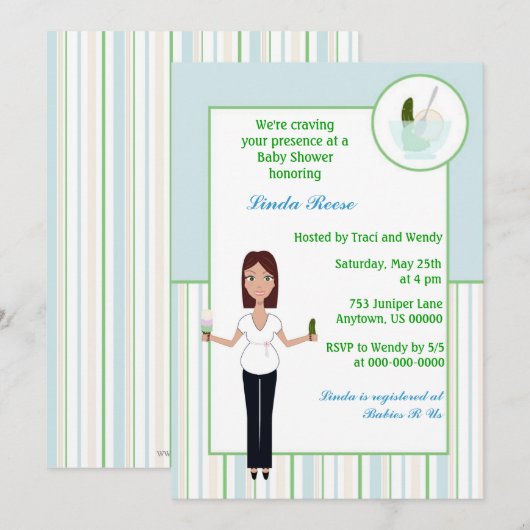 Pickles en ijsje Baby shower Kaart (Voorkant / Achterkant)