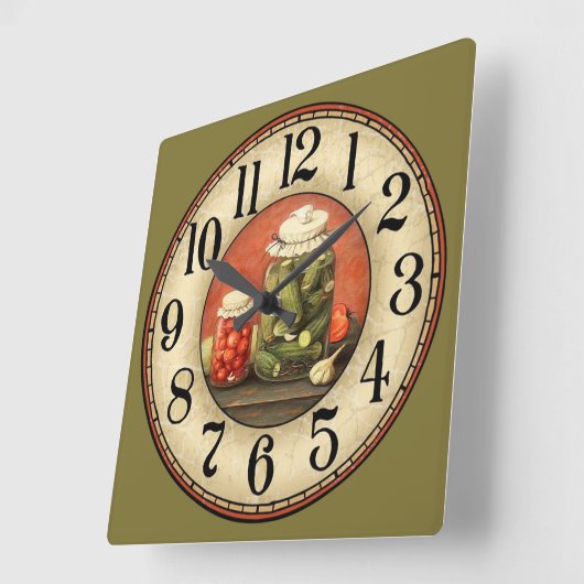 Pickles en Jars Vierkante Klok (Hoek)