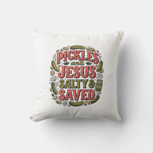 Pickles en Jezus Zout Geredde Vintage Shirt Ontwer Kussen