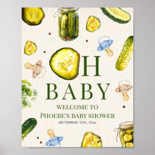 Pickles & Fops Jongens Baby Shower Welkom Poster