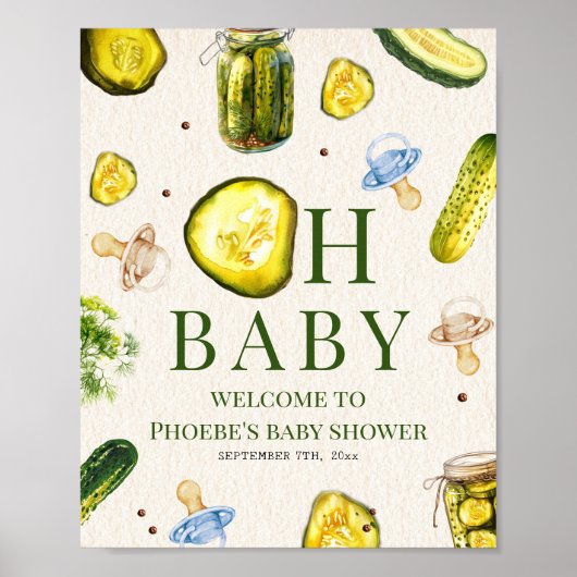 Pickles & Fops Jongens Baby Shower Welkom Poster (Voorkant)