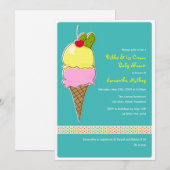 Pickles & Ice Cream Baby shower, Baby Boy Kaart (Voorkant / Achterkant)