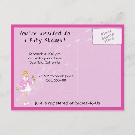 Pickles & Ice Cream Baby shower Post Kaart (Achterkant)