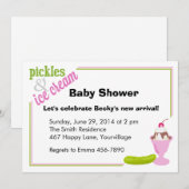 Pickles & Ice Cream Baby shower uitnodigen Kaart (Voorkant / Achterkant)