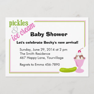 Pickles & Ice Cream Baby shower uitnodigen Kaart