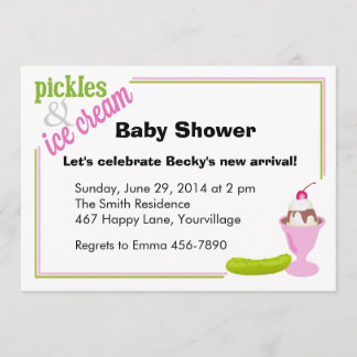 Pickles & Ice Cream Baby shower uitnodigen Kaart