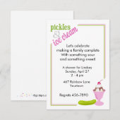 Pickles & Ice Cream Baby shower Uitnodiging (Voorkant / Achterkant)