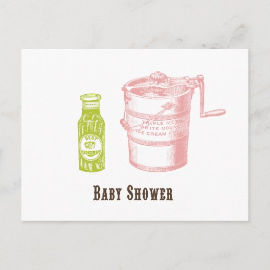 Pickles & Ice Cream Baby shower Uitnodiging (Voorkant)