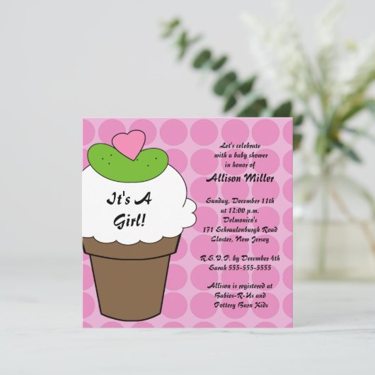 Pickles & Ice Cream Girls Baby shower Kaart (Staand voorkant)