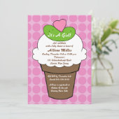 Pickles & Ice Cream Girls Baby shower Kaart (Staand voorkant)