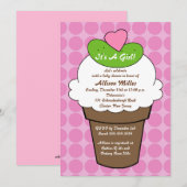 Pickles & Ice Cream Girls Baby shower Kaart (Voorkant / Achterkant)