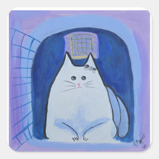 Pickles in her Little House Vierkante Sticker