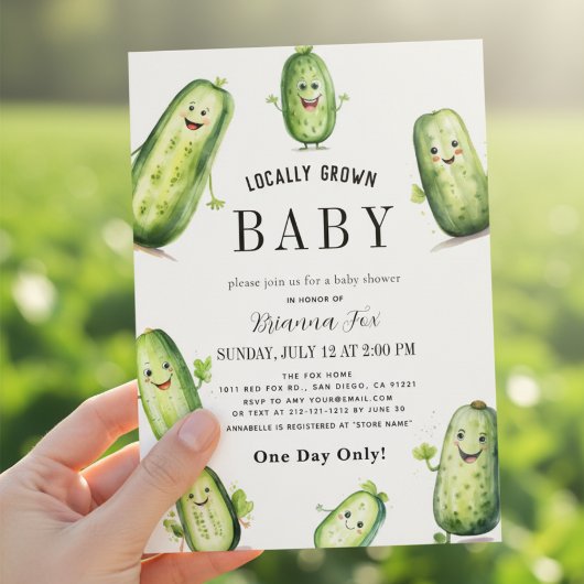 Pickles Komkommer Groene zwangerschap Baby shower Kaart