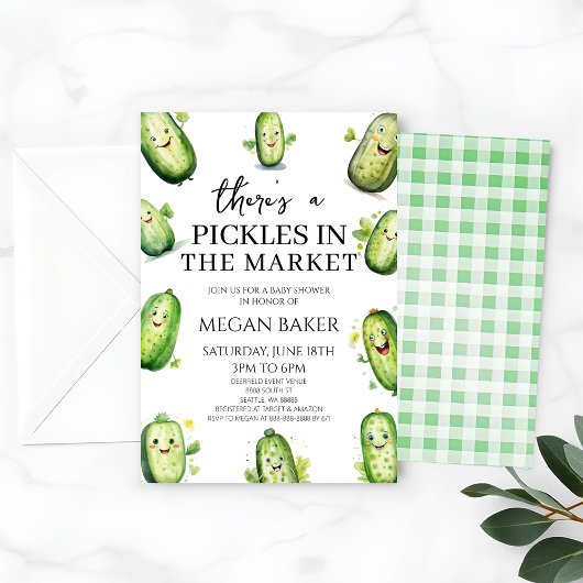 Pickles Komkommer Groene zwangerschap Baby shower Kaart