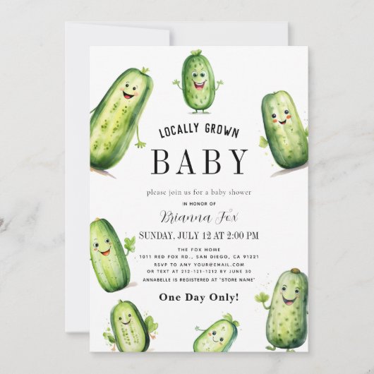 Pickles Komkommer Groene zwangerschap Baby shower Kaart (Voorkant)