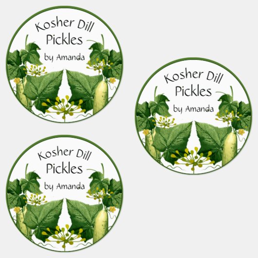 Pickles Kosher Dill Komkommer Art Labels (Groep)