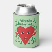 "Pickles maken mijn hart zingen!" zingend hart Blikjeskoeler (Blikje Voorkant)