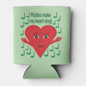 "Pickles maken mijn hart zingen!" zingend hart Blikjeskoeler (Voorkant)