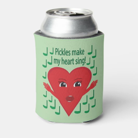 "Pickles maken mijn hart zingen!" zingend hart Blikjeskoeler (Blikje Achterkant)