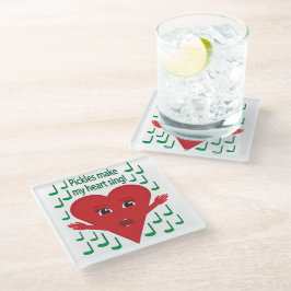 "Pickles maken mijn hart zingen!" zingend hart Glazen Onderzetter