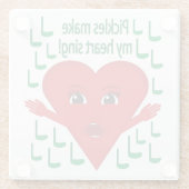 "Pickles maken mijn hart zingen!" zingend hart Glazen Onderzetter (Achterkant)