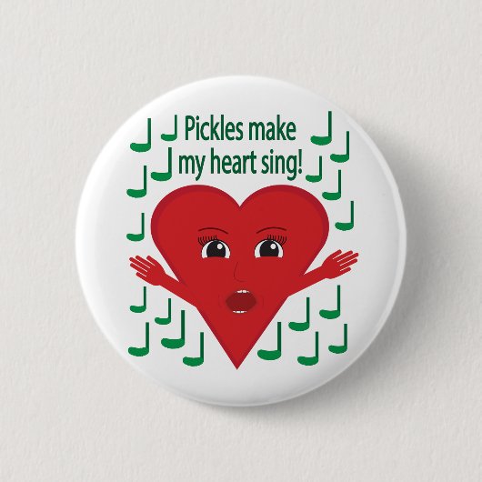 "Pickles maken mijn hart zingen!" zingend hart Ronde Button 5,7 Cm (Voorkant)