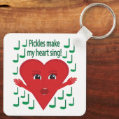 "Pickles maken mijn hart zingen!" zingend hart Sleutelhanger (Achterkant)