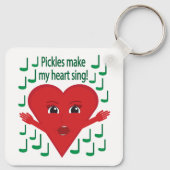 "Pickles maken mijn hart zingen!" zingend hart Sleutelhanger (Achterkant)