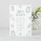 Pickles & Pacifiers Groene Neutrale Baby Shower Kaart (Staand voorkant)