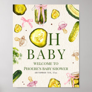 Pickles & Pacifiers Meisje Baby Shower Welkom Poster