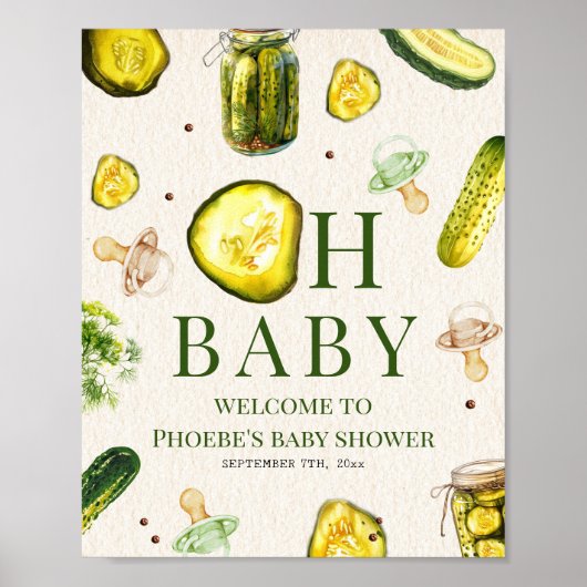 Pickles & Pacifiers Neutrale Welkom bij Baby Showe Poster (Voorkant)