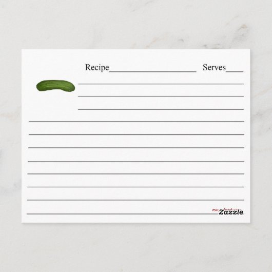 Pickles Recipcard Briefkaart (Achterkant)
