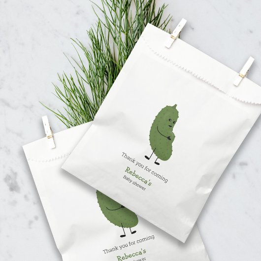 Pickles thema baby shower dank u bedankzakje