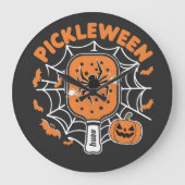 Pickleween Grappig Spooky Halloween Pickleball Spo Grote Klok (Voorkant)