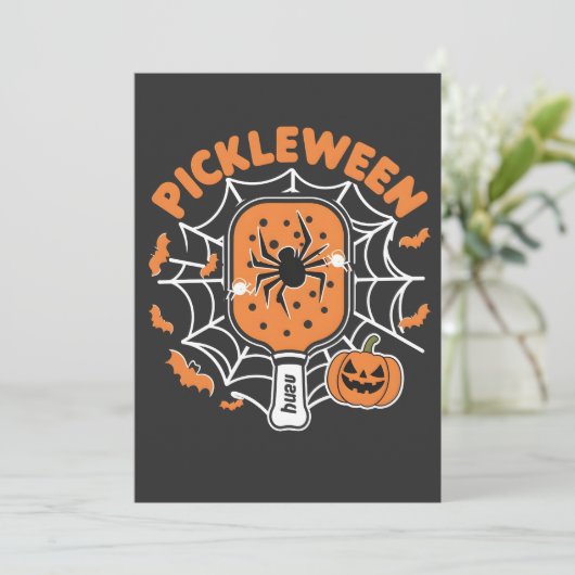 Pickleween Grappig Spooky Halloween Pickleball Spo Kaart (Staand voorkant)