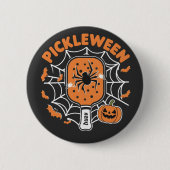 Pickleween Grappig Spooky Halloween Pickleball Spo Ronde Button 5,7 Cm (Voorkant)