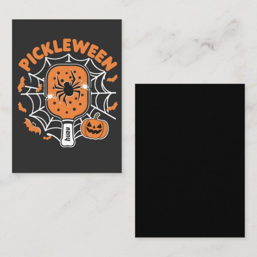 Pickleween Grappige Griezelige Halloween Picklebal Notitiekaartje (Voorkant / Achterkant)