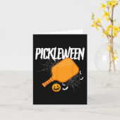 Pickleween Halloween Pickleball Kostuum Halloween Kaart (Gele Bloem)