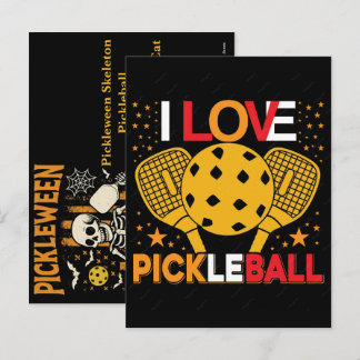 Pickleween Skelet Pickleball Halloween Pompoenen  Feestdagenkaart