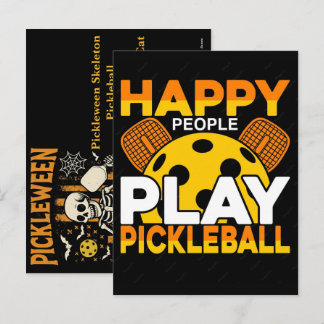 Pickleween Skelet Pickleball Halloween Pompoenen  Feestdagenkaart