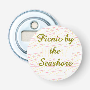 Picknick aan de zee button flesopener