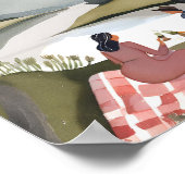 picknick aan het meer | Natuur Waterverf schilderi Poster (Hoek)