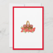 Picknick aardbei verjaardagsfeestje van de dochter kaart (Achterkant)