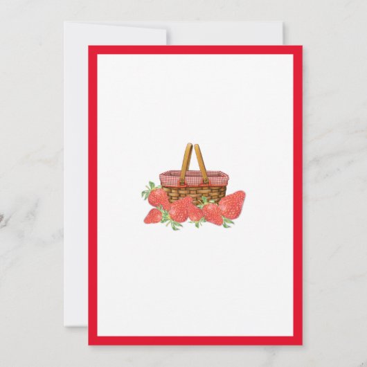 Picknick aardbei verjaardagsfeestje van de dochter kaart (Achterkant)